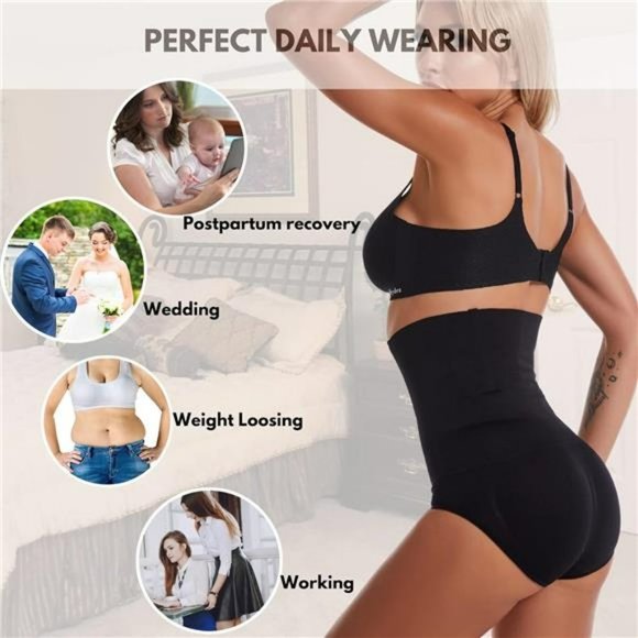2 PACK Shapewear for Women Tummy Control High Waisted Body Shaper Waist Trainer - Picture 4 of 7